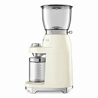 Кофемолка Smeg CGF11CREU, кремовый, 150 Вт, 30 степеней помола, Евровилка, многофункциональная, с коническими жерновами